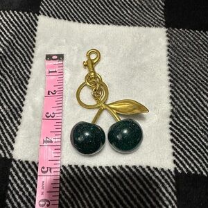 Green Glitter Cherry Keychain
